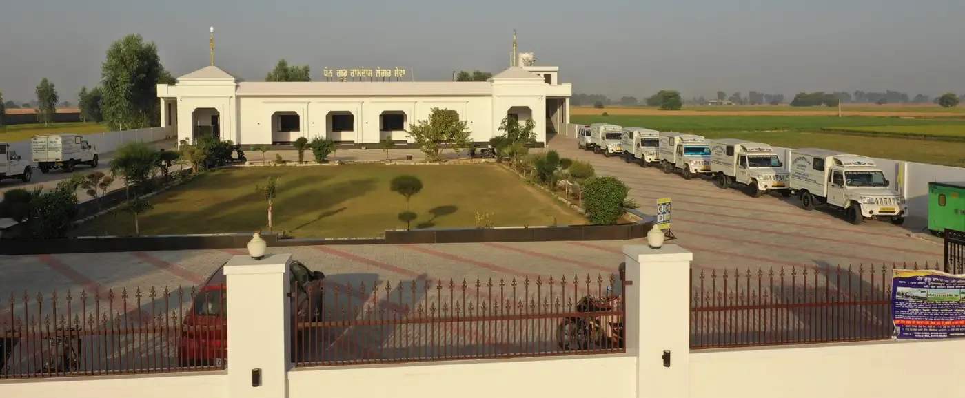 Langar vehicles at the Madhir kitchen