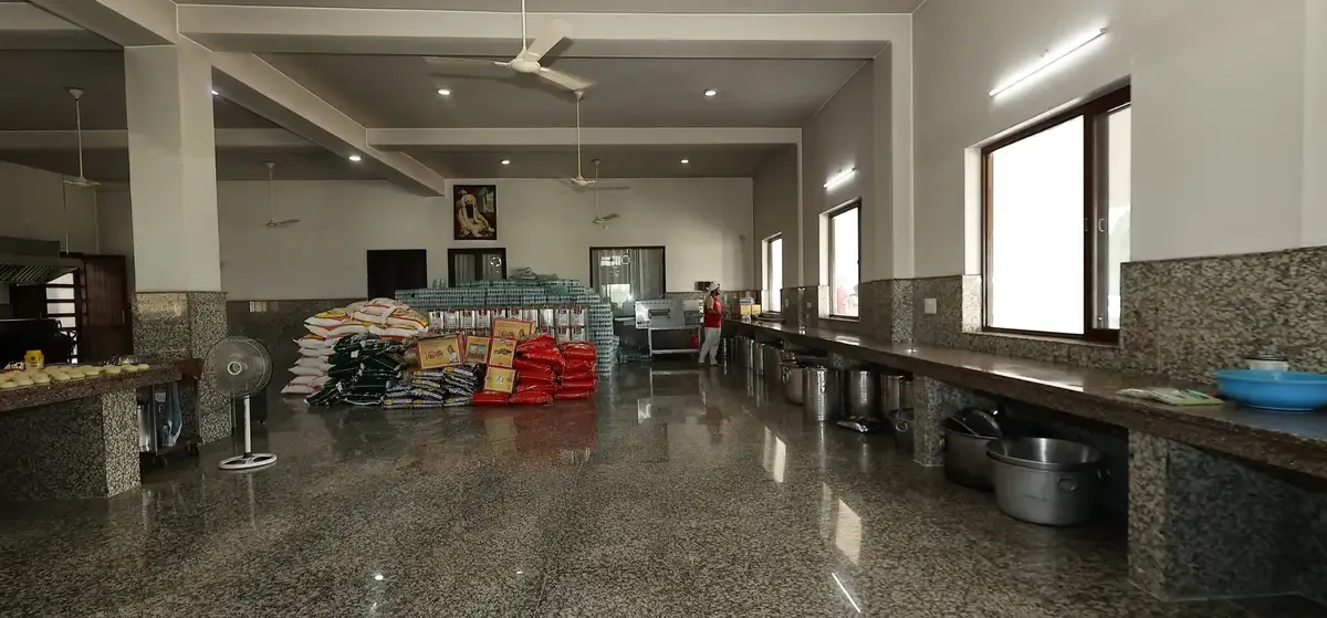 Monthly ration supplies at the kitchen