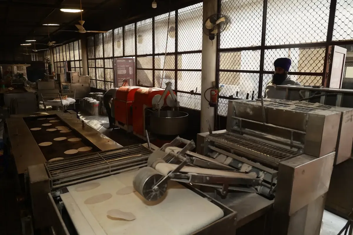 Roti machines at the Madhir kitchen